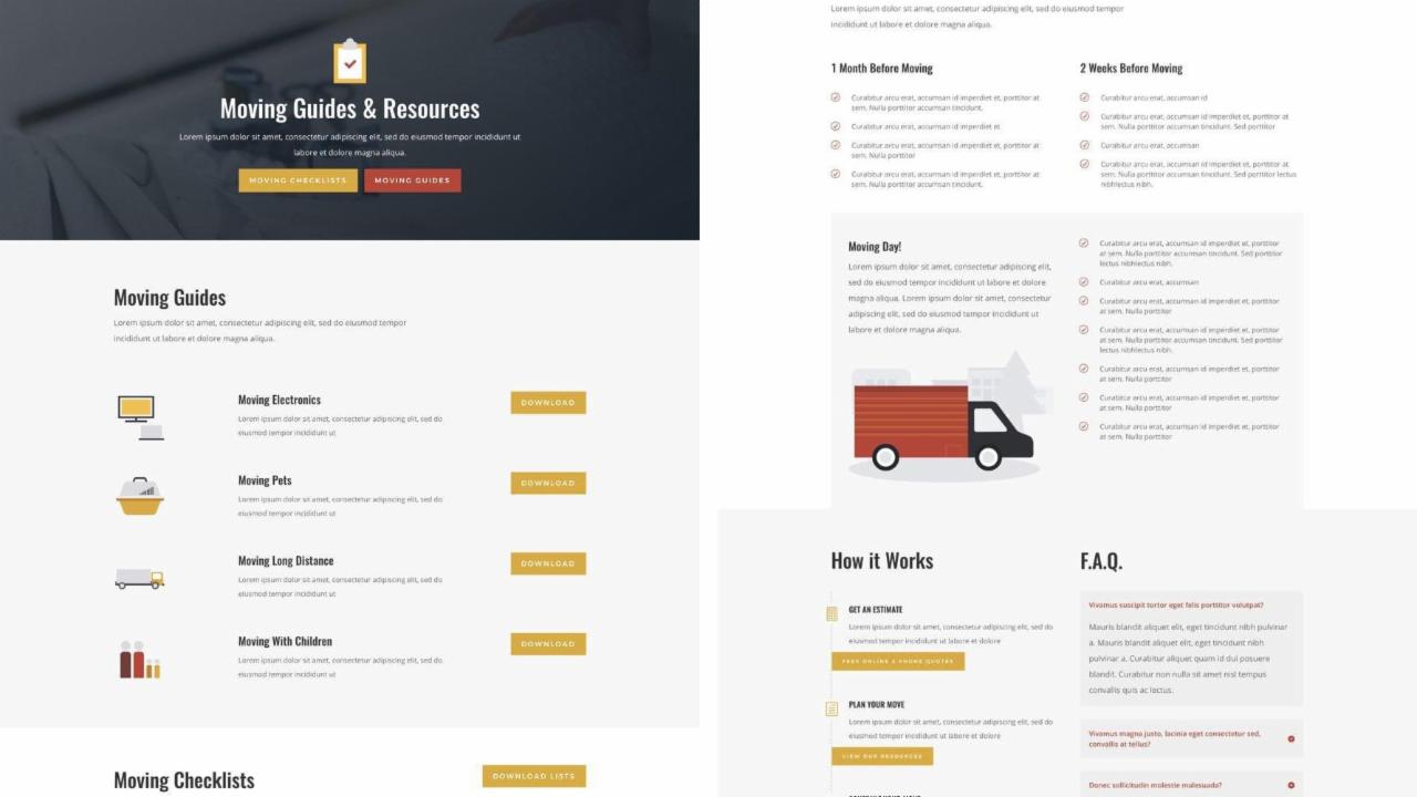 Moving Layout ET - Moving Company Resources Page