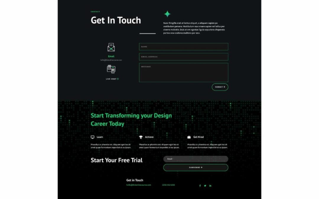 ET – Online Course Contact Page