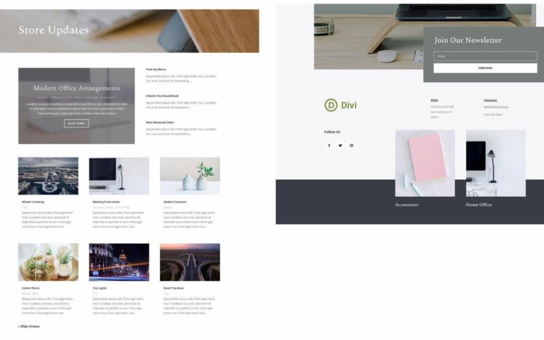 ET – Online Store Blog Page