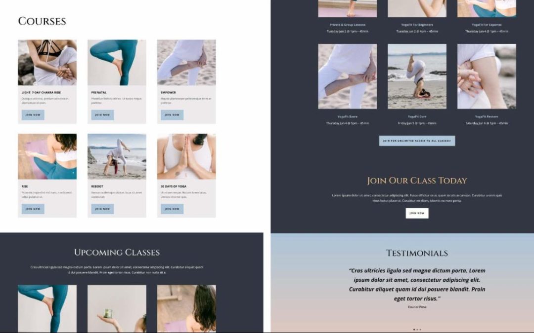 ET – Online Yoga Classes Page