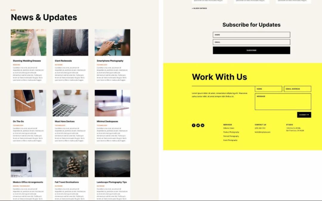 ET – Photography Studio Blog Page