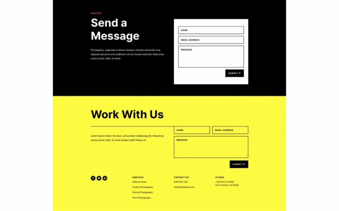 ET – Photography Studio Contact Page