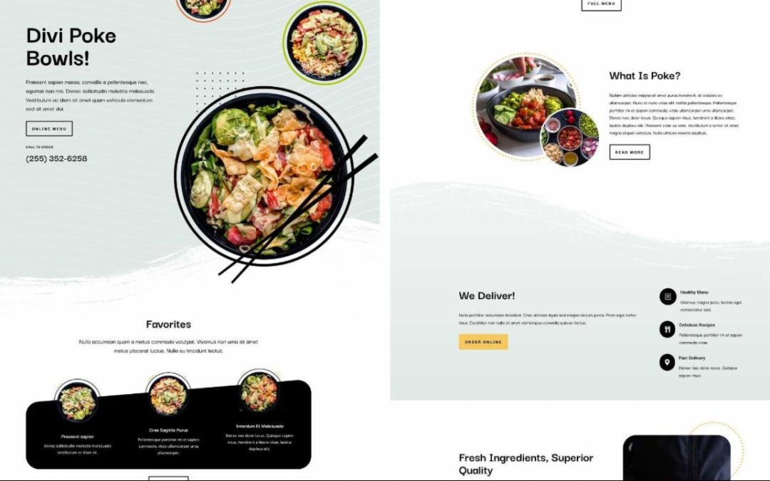 ET – Poke Restaurant Landing Page