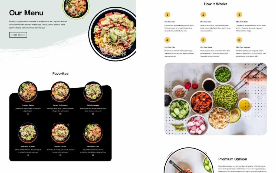 ET – Poke Restaurant Menu Page