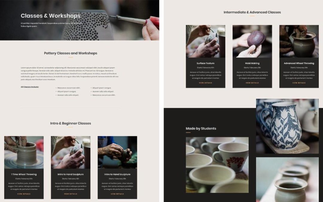 ET – Pottery Studio Classes Page