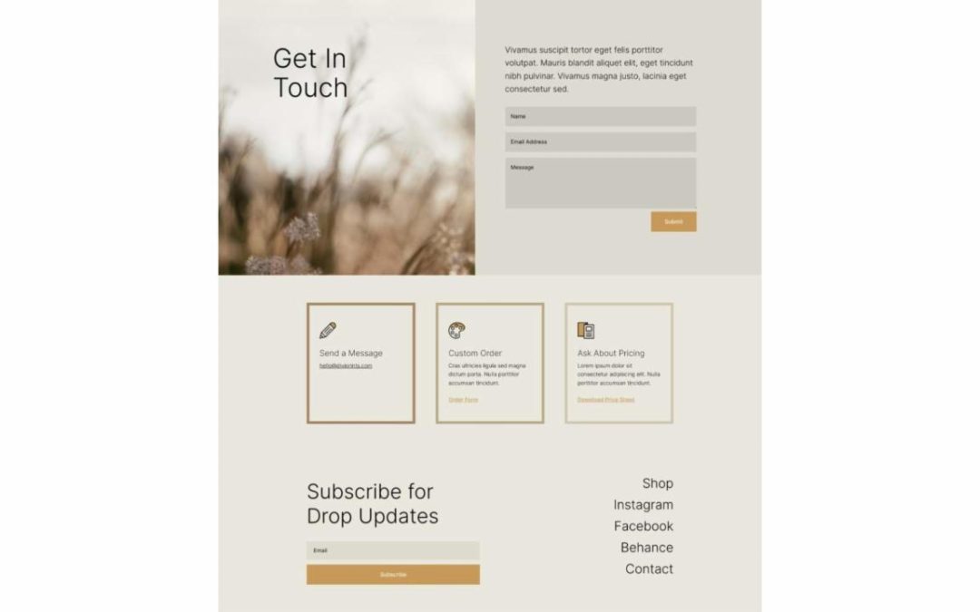 ET – Print Designer Contact Page