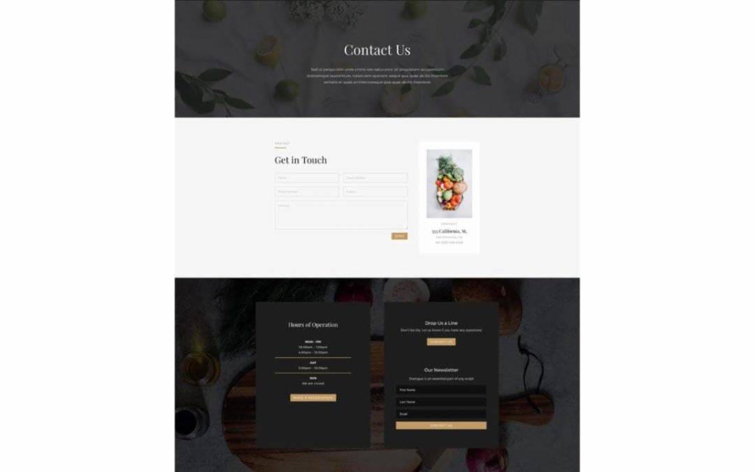 ET – Restaurant Contact Page