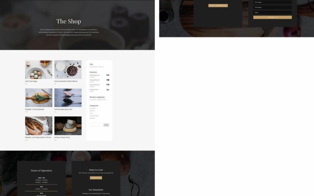 ET – Restaurant Shop Page