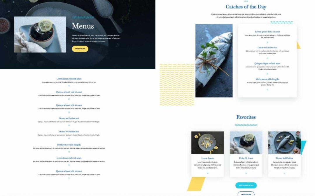 ET – Seafood Restaurant Menu Page