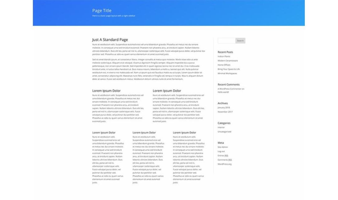 ET – Simple Right Sidebar Page