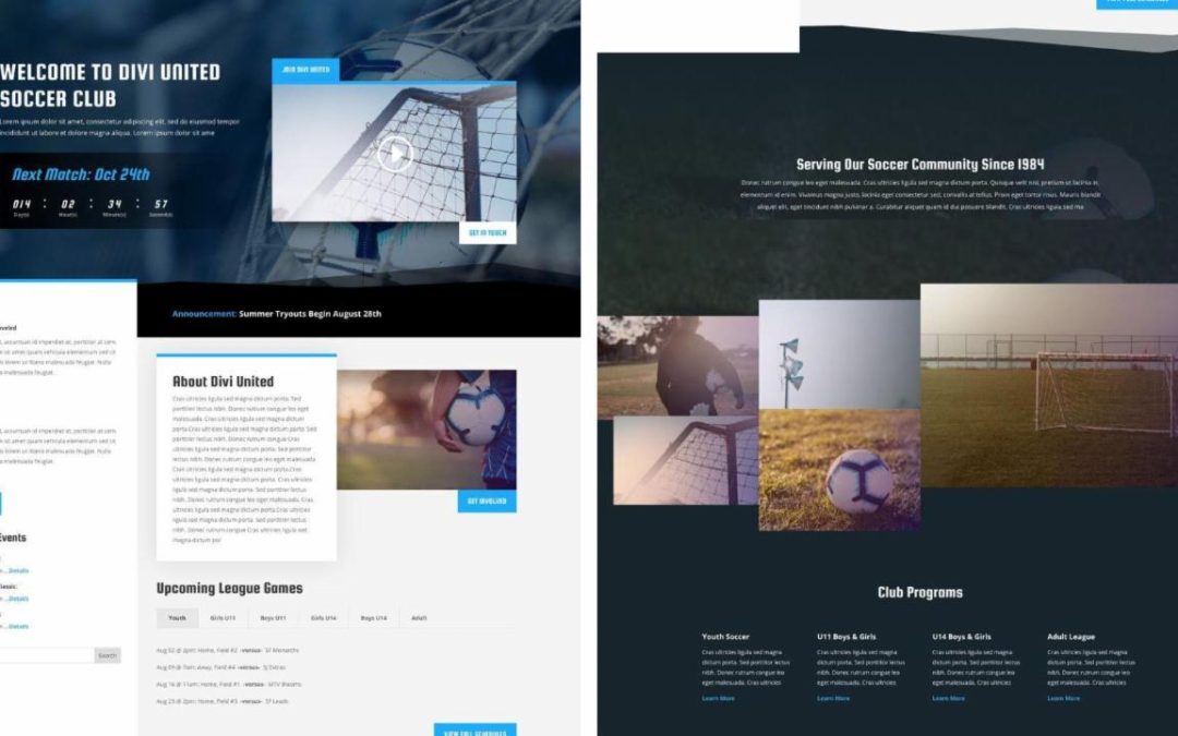 ET – Soccer Club Landing Page