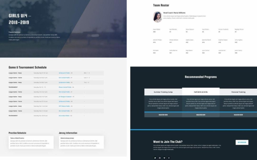 ET – Soccer Club Team Page