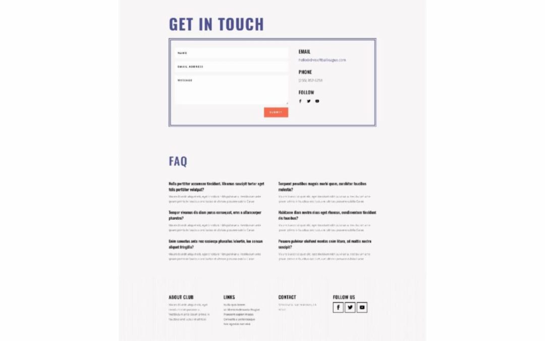 ET – Softball League Contact Page