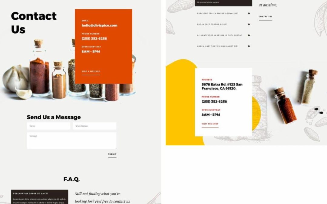 ET – Spice Shop Contact Page