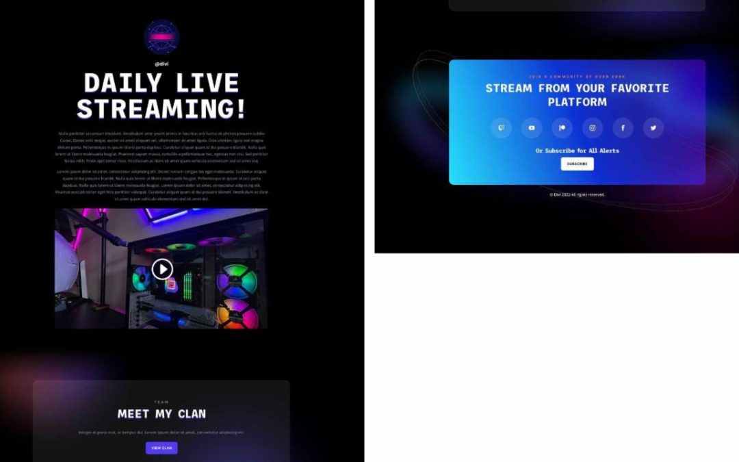 ET – Streamer About Page