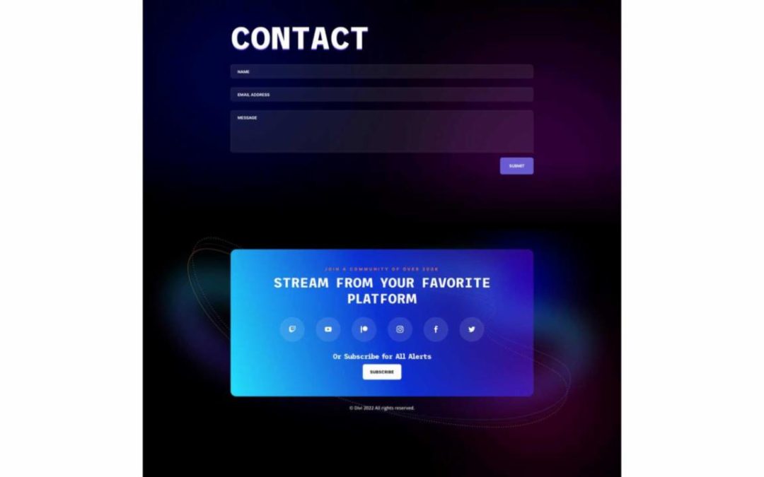 ET – Streamer Contact Page