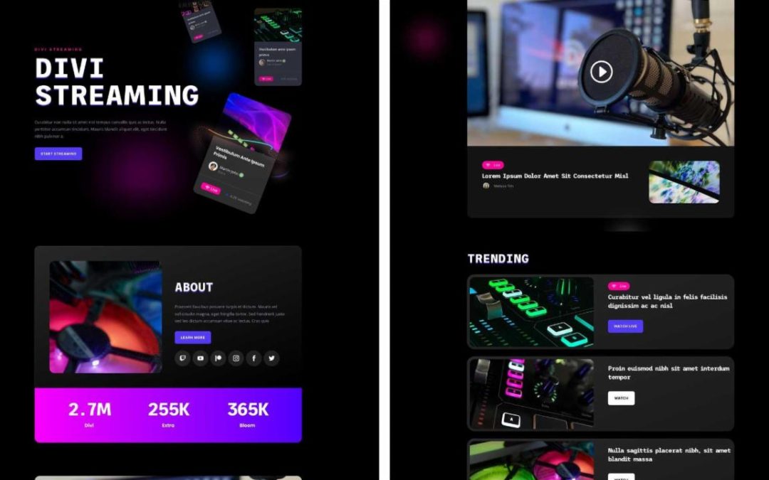 ET – Streamer Landing Page