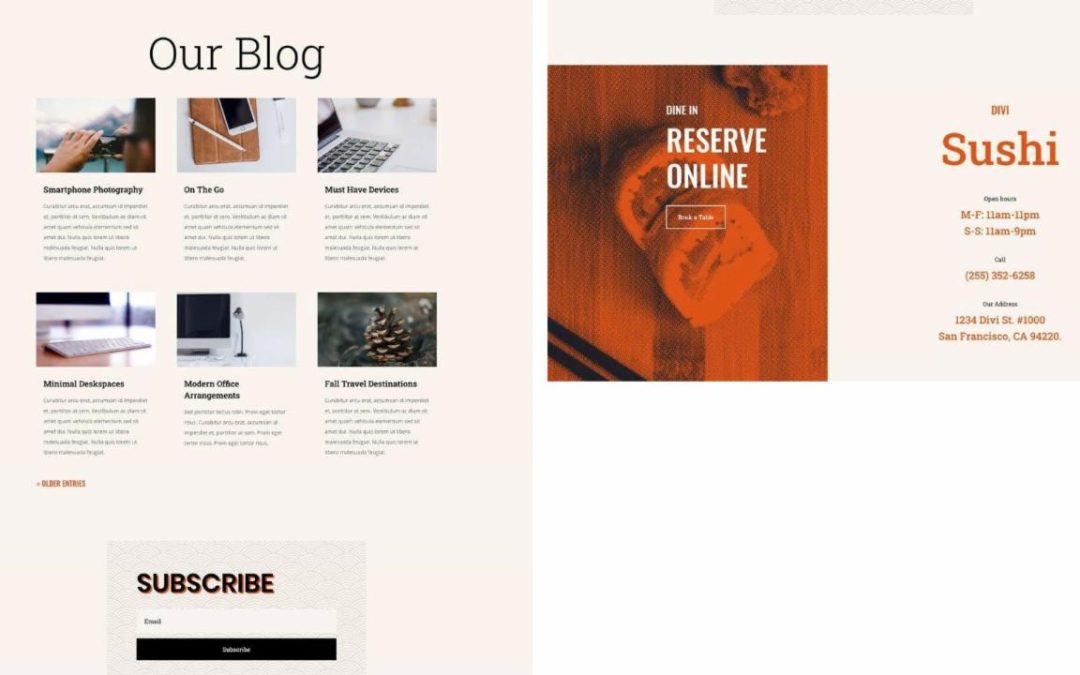 ET – Sushi Restaurant Blog page