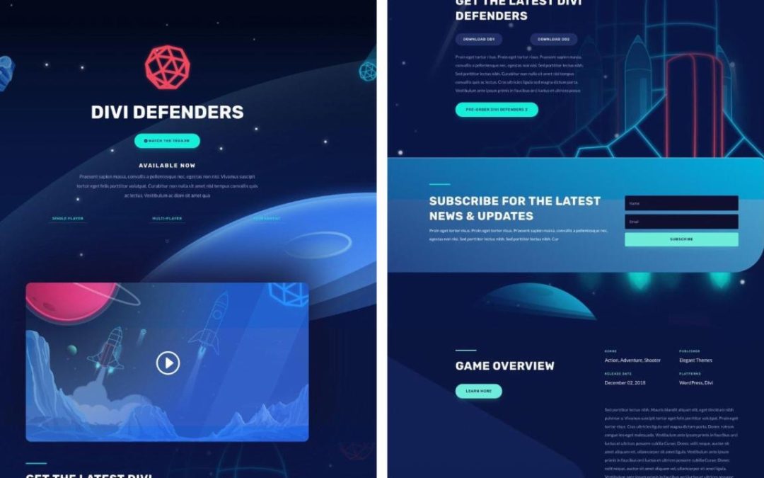 ET – Video Game Landing Page