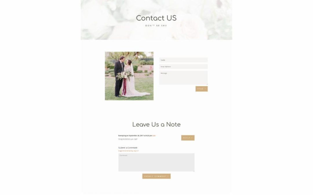 ET – Wedding Contact Page