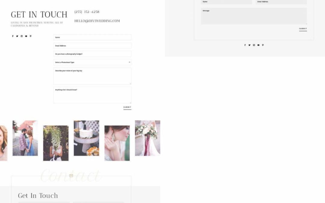 ET – Wedding Photographer Contact Page