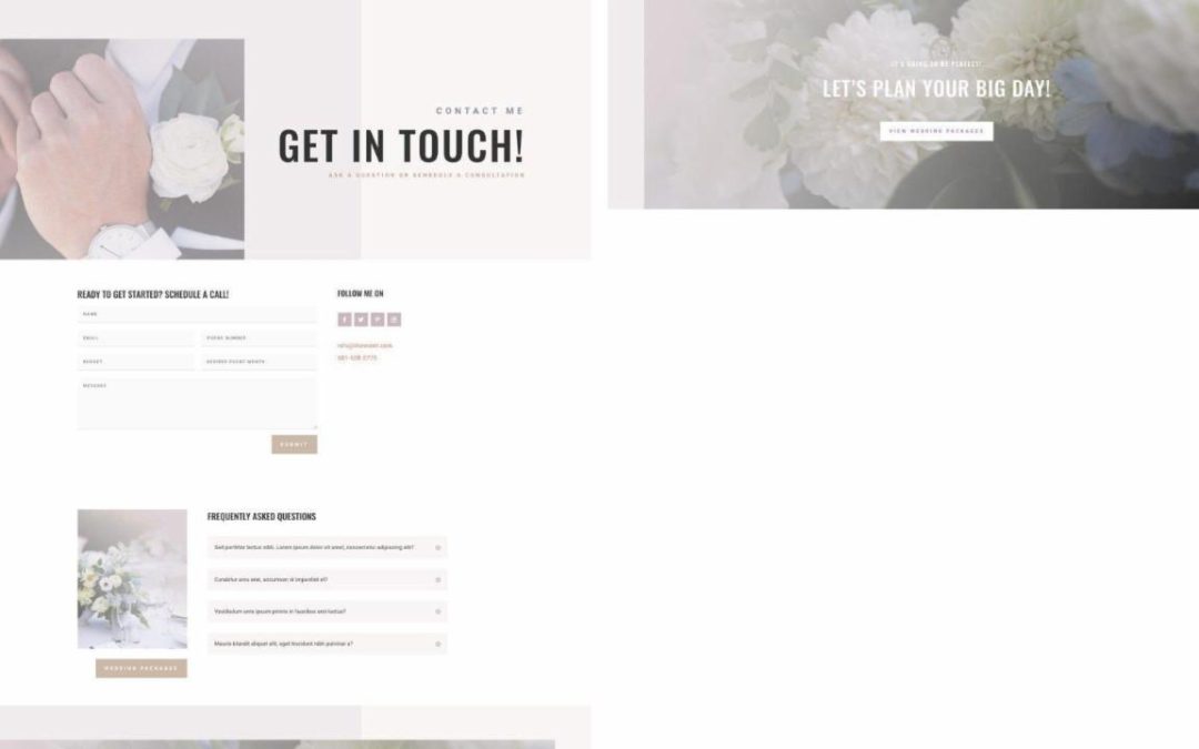 ET – Wedding Planner Contact Page