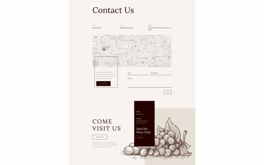 ET – Winery Contact Page