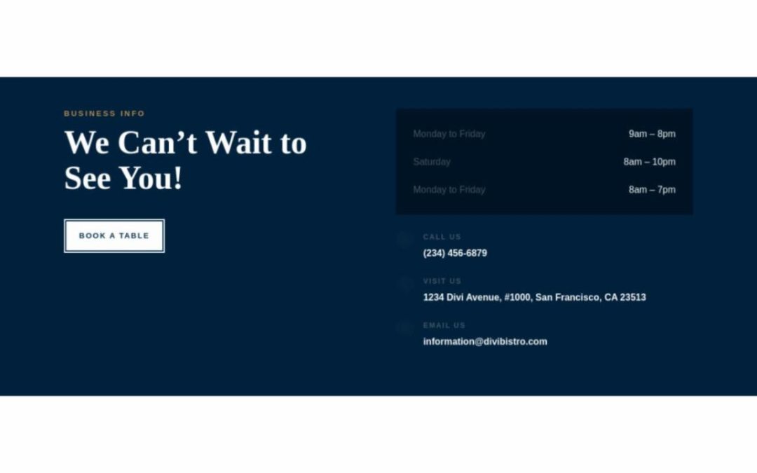ET – Bistro Home Page – Footer
