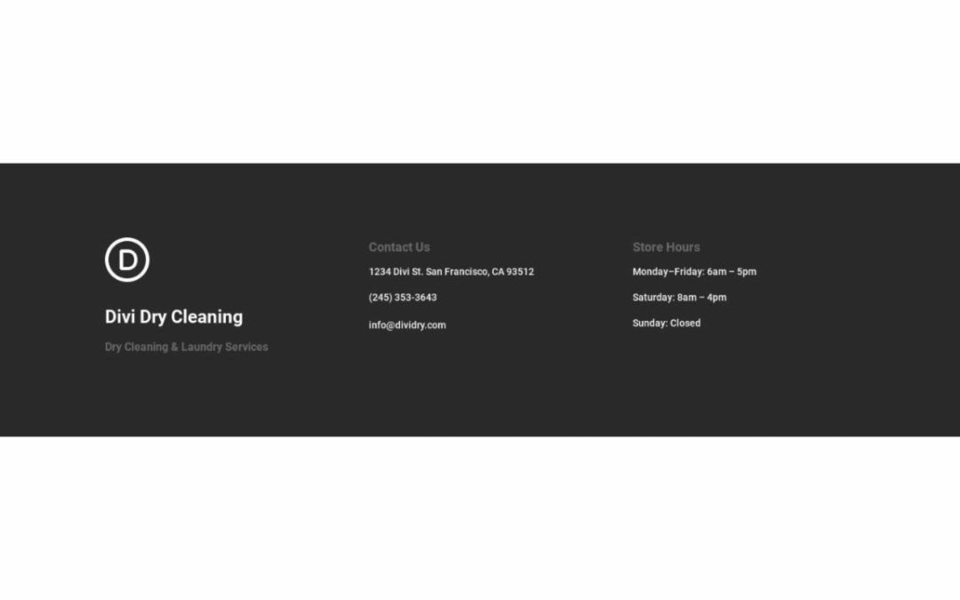 ET – Dry Cleaning Home Page – Footer
