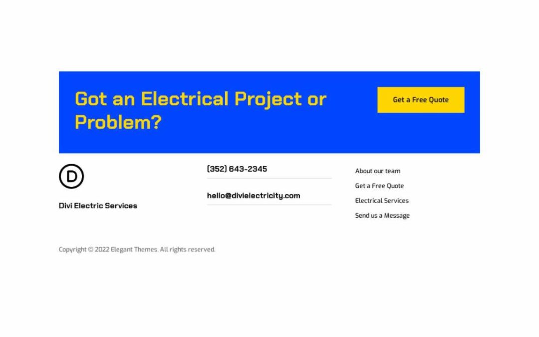 ET – Electrical Services Home Page – Footer