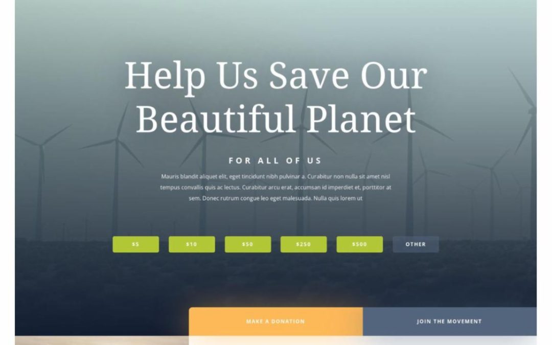 ET – Environmental Nonprofit Home Page – Header