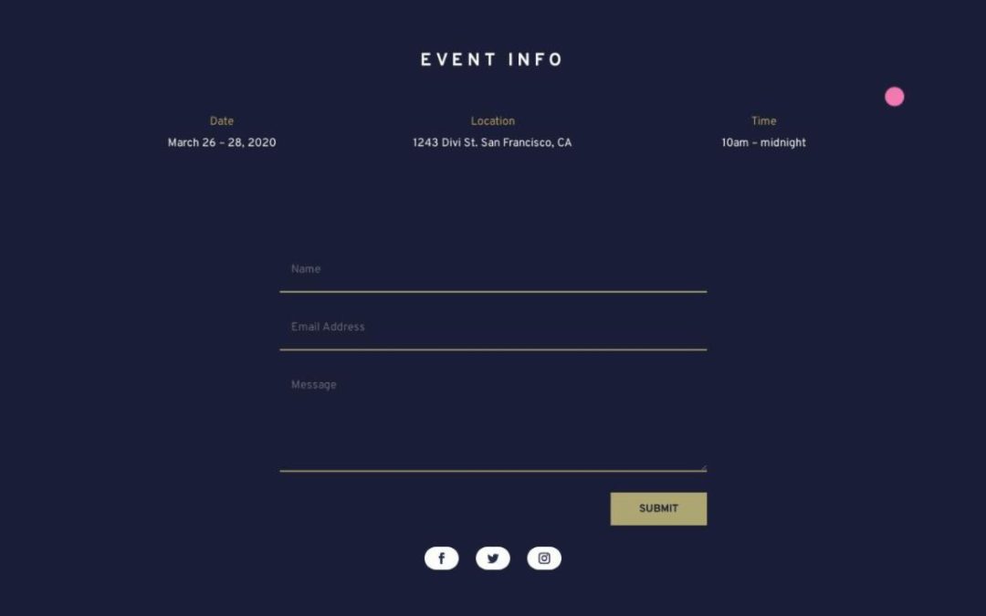 ET – Event Home Page – Footer