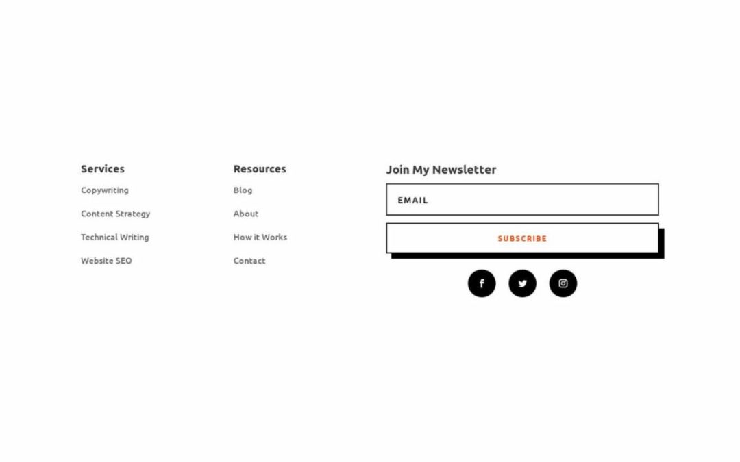 ET – Freelance Writer Home Page – Footer