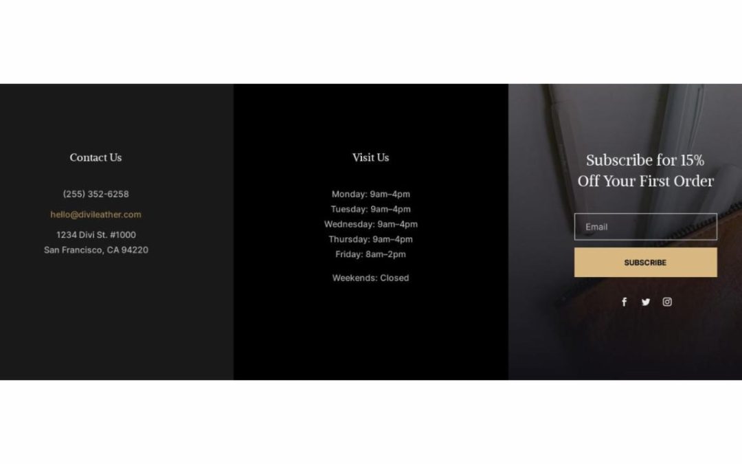 ET – Leather Goods Home Page – Footer