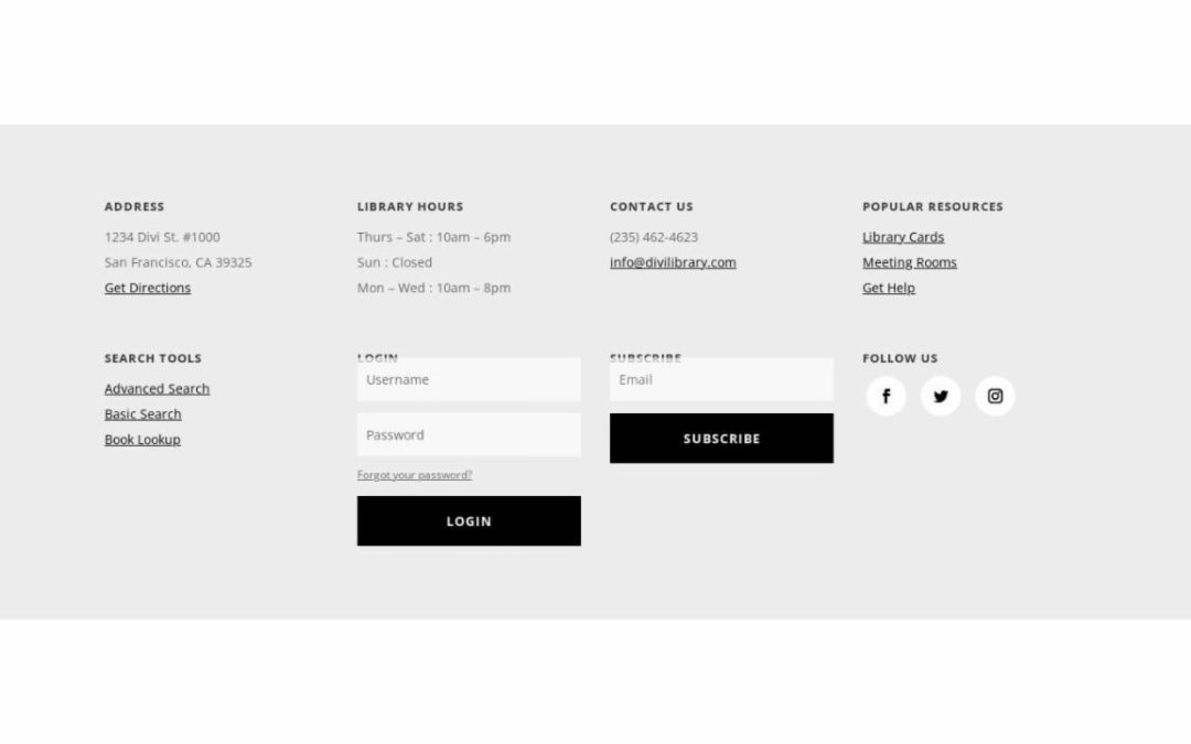 ET – Library Home Page – Footer