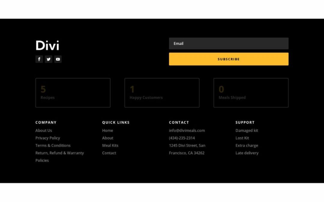 ET – Meal Kit Home Page – Footer