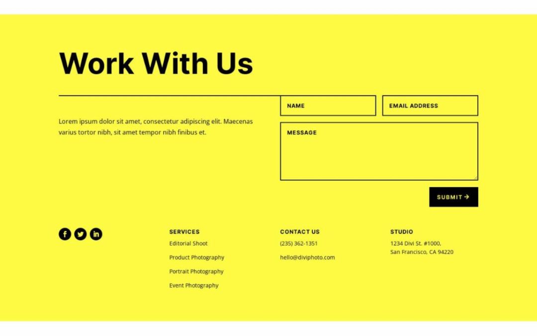 ET – Photography Studio Home Page – Footer