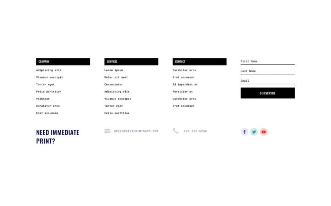 ET – Print Shop Home Page – Footer