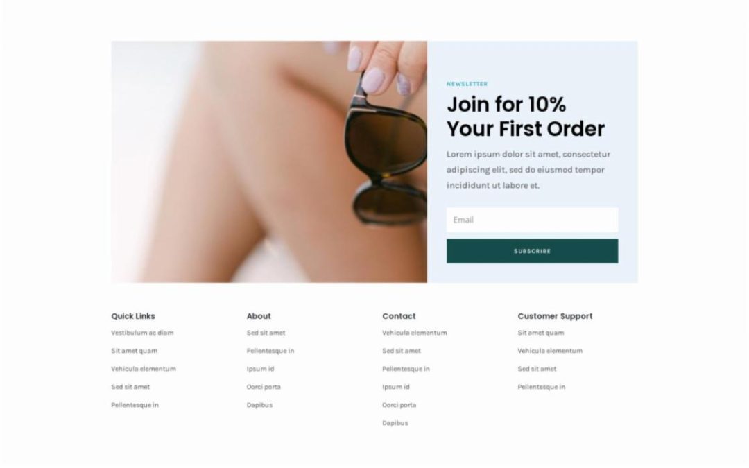 ET – Sunglasses Shop Home Page – Footer