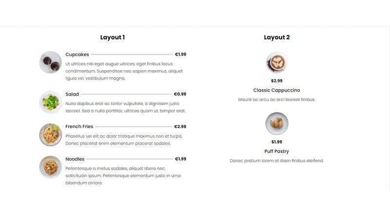 D+ Price List – Multiple Layouts