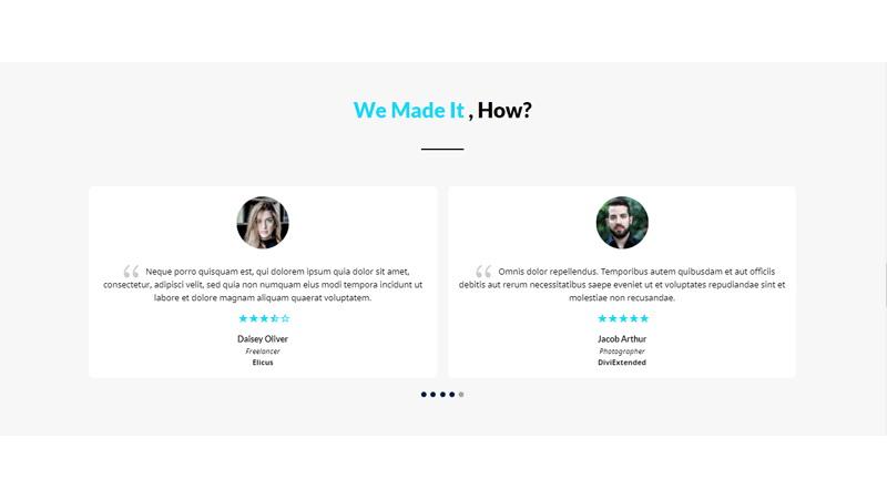 D+ Testimonial – 2x Slider We Made It , How