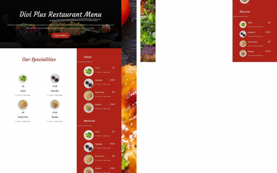 Divi Plus – Restaurant Menu