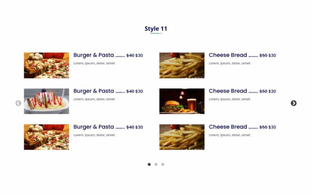 DP Divi Food Menu Slider #11