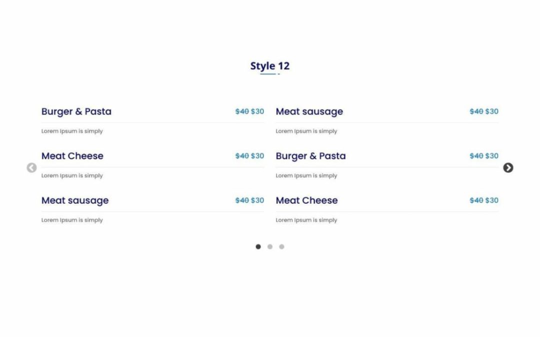 DP Divi Food Menu Slider #12