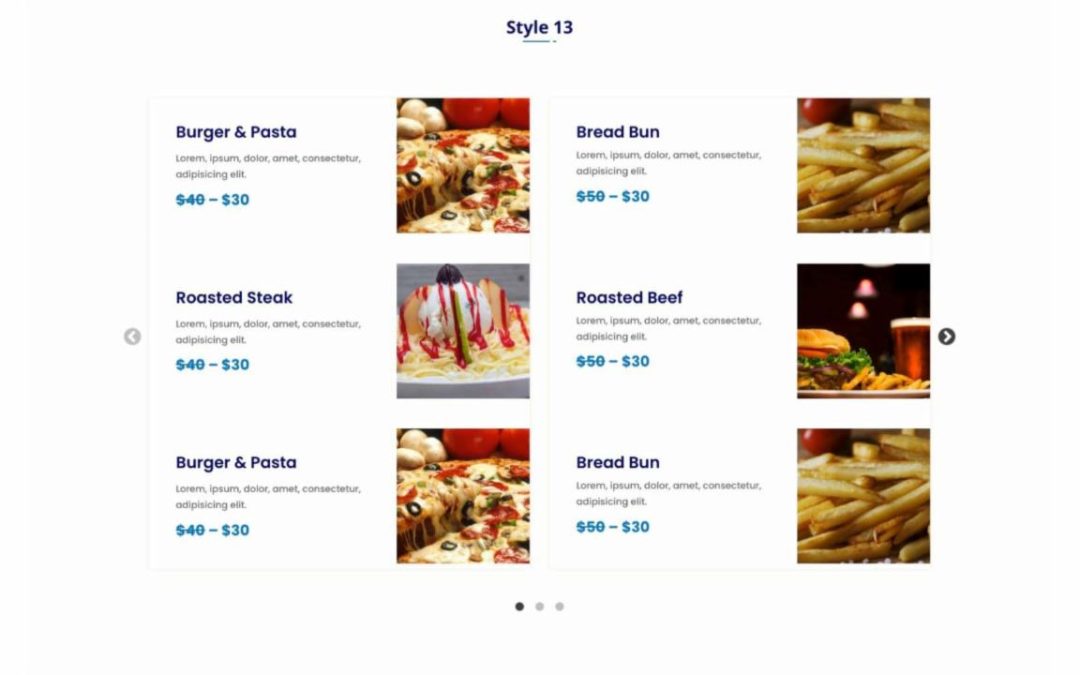 DP Divi Food Menu Slider #13