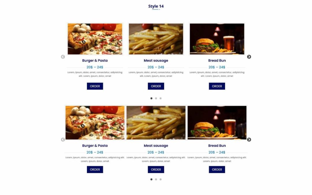 DP Divi Food Menu Slider #14