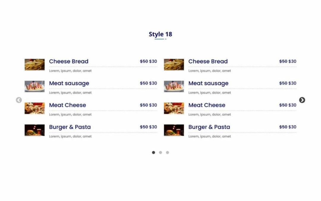 DP Divi Food Menu Slider #18