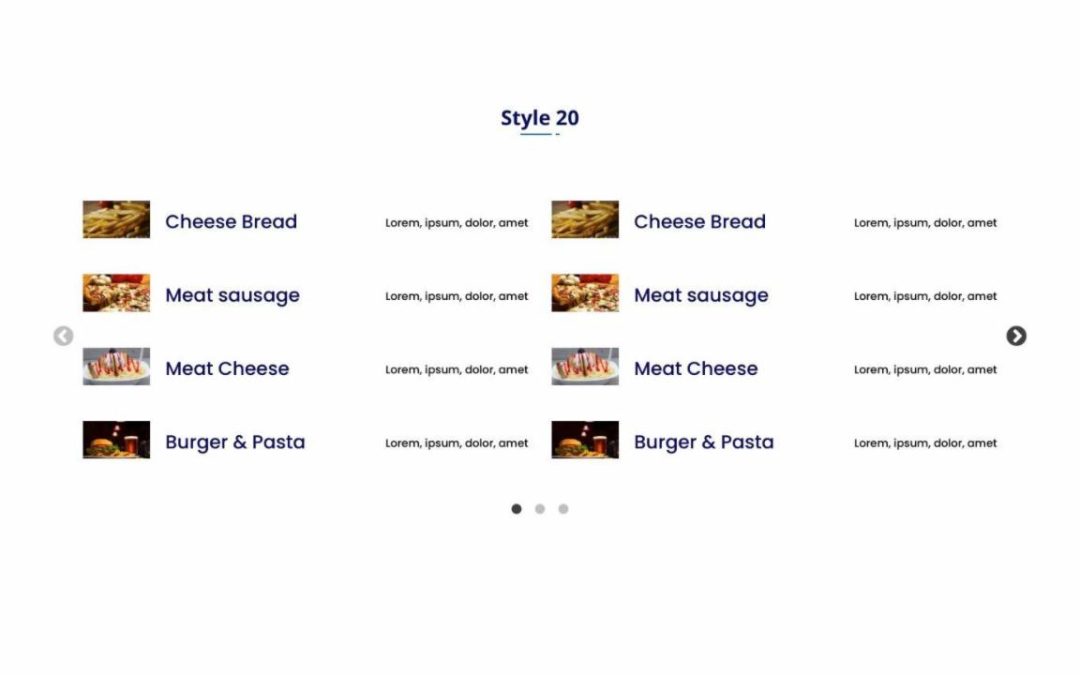 DP Divi Food Menu Slider #20