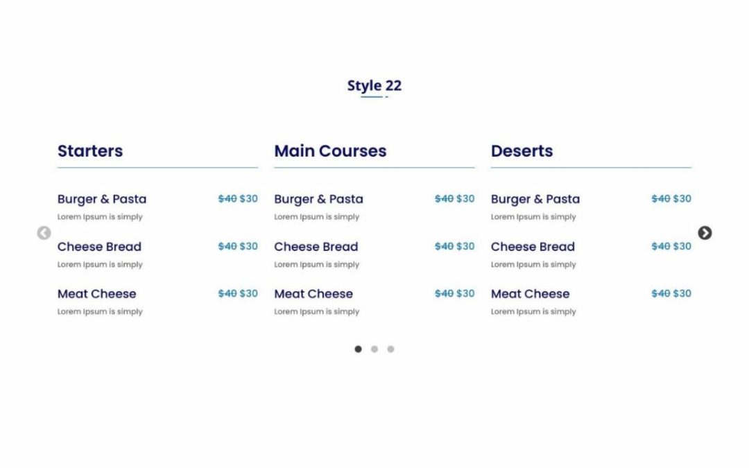 DP Divi Food Menu Slider #22
