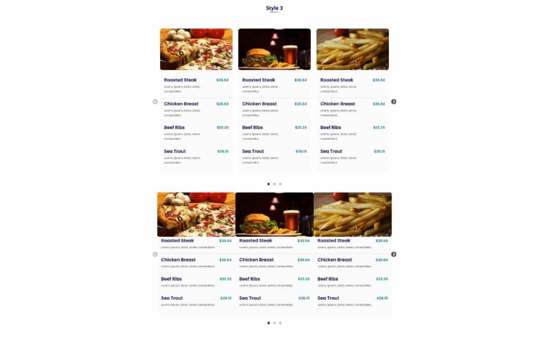 DP Divi Food Menu Slider #3
